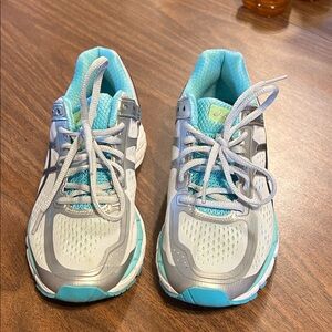 Asics Aqua and Silver Athletic Shoes